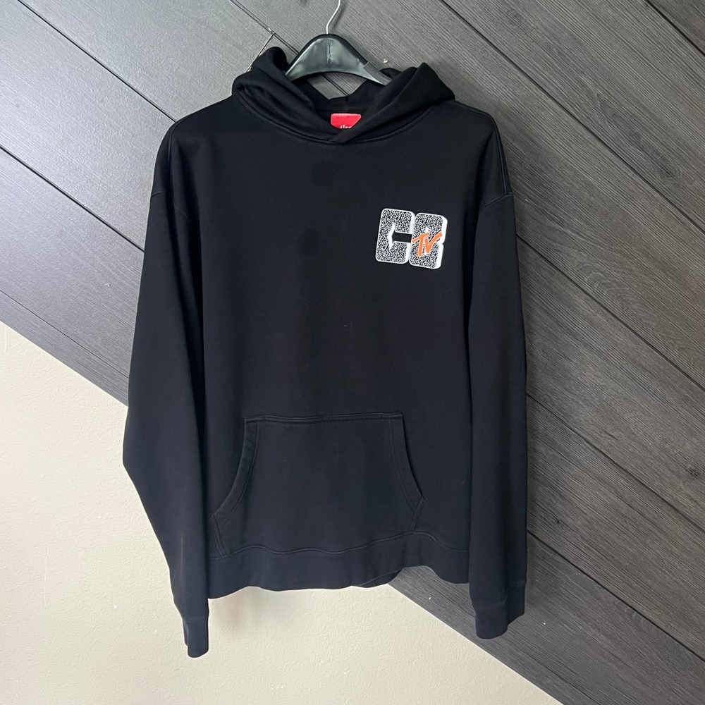 Life Wide Open MTV Hoodie Black Graphic Pullover Large Streetwear Y2K